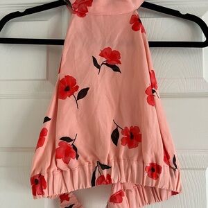 Linen blend printed top Zara size M